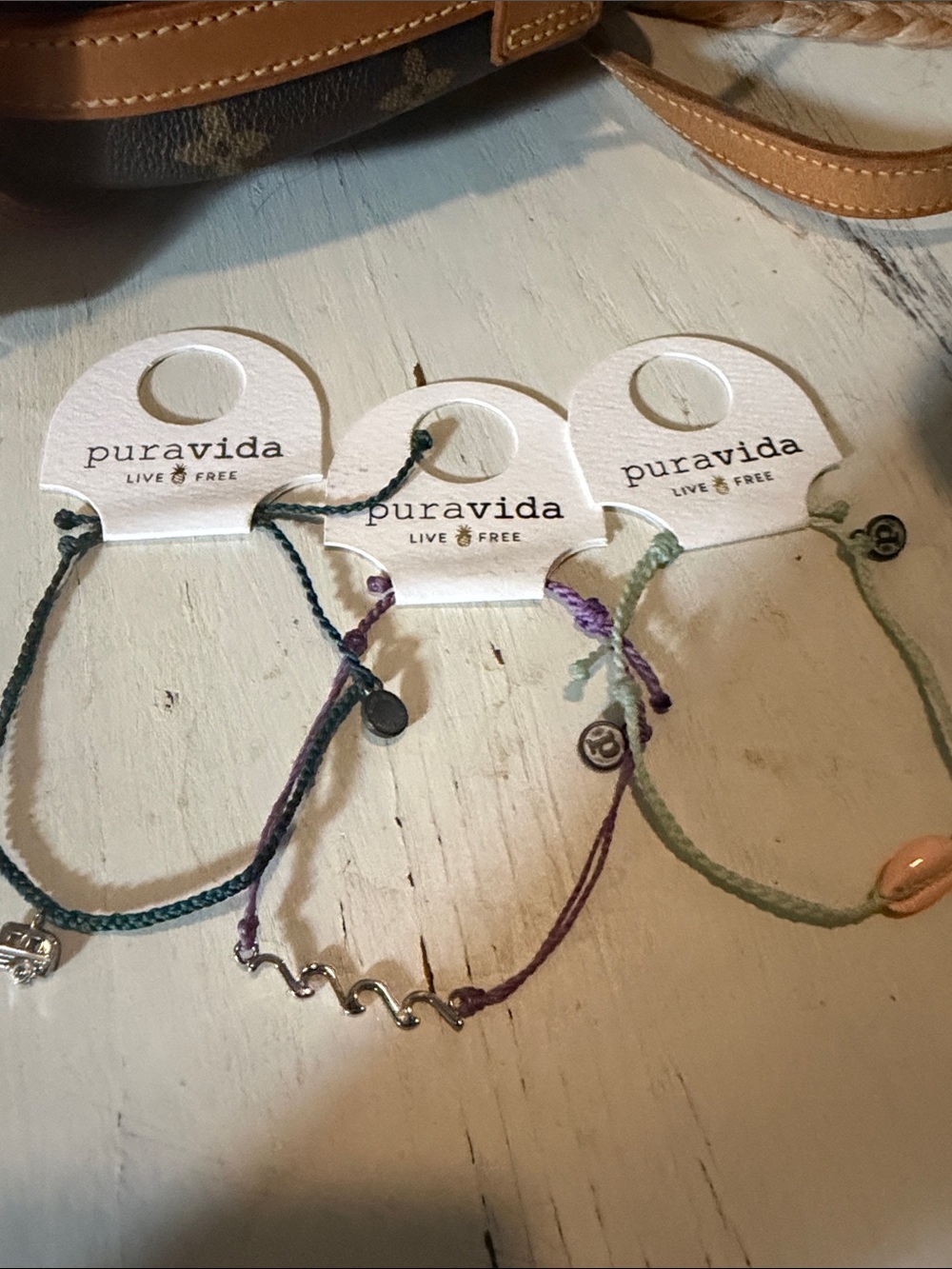 Pura Vida Kids Braided Charm Bracelet Trio - Teal, Purple, Mint